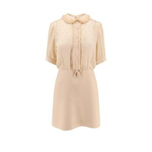 발렌티노 러플 디테일 반팔 미니 드레스 6B0VADJ11CF ET5 TP934914150