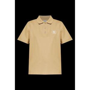 버버리 로고 자수 반팔 폴로 셔츠 8110928B8626 FLAX TP942035501