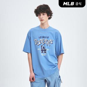 [MLB공식] 25S [택가 69000원] 베이직 빅로고 메가 오버핏 기능성 반팔 티셔츠 LA (D.Sky Blue) 3ATSB0553