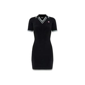 카사블랑카 V넥 반팔 미니 드레스 WPF25KW1057 01BLACK TP945643442
