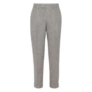 25 FW Brunello Cucinelli 플리츠 프런트 체크 패턴 팬츠 MV401L00HC214 TP441069544