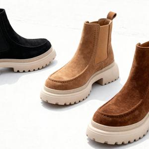 텐더 소가죽 스웨이드 트랙 첼시부츠 5cm / LA5175P