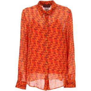 구찌   긴팔 셔츠 SS25 832898Z7AP17033 5635574 ORANGEROSSO ANCORA
