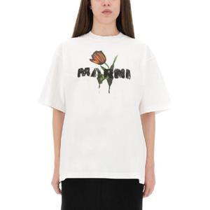 마르니   반팔 티셔츠 FW25 THJET49P18USCY31LOW01 5805563 WHITE