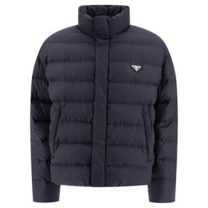 프라다 남성 네이비 로고 숏 패딩 SGC677 S OOO13ILF0SVF