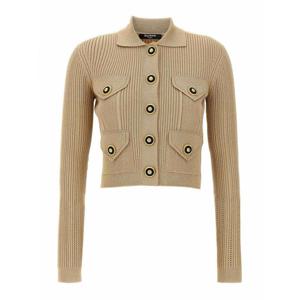 [BALMAIN] 라프리마 여성 가디건 리브 EF1KL150KI100DC 베이지 /8
