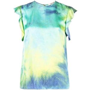 25 FW 로베르토 카발리 러플 소매 타이다이 블라우스 QKT633RK007 TP438182228