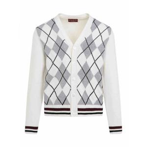 [GUCCI] 라프리마 남성 가디건 Argyle 루렉스 806192XKEI69074 화이트 /8