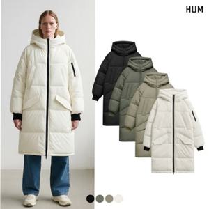 [HUM]유니) 앞판다운 5050 후드 롱 패딩 점퍼 (H174H160A)