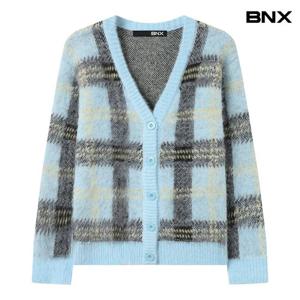 [BNX] 빅 체크 브이넥 니트 가디건 (BX4CD014L0)