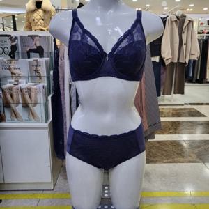 [비비안]BBM 모노사 파워네트 원단 풀컵 보정 A C컵 브라 팬티 세트 BR3506 BP3506P NAVY