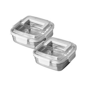 글라스락 셰프토프 클린숨 스텐밀폐용기 화이트 핸디 1130ml 2조