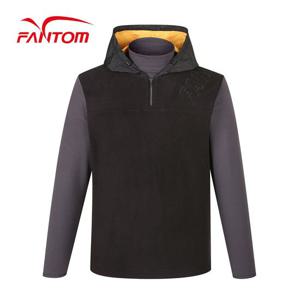 [팬텀] 남성 플리스 후드 반집업 긴팔 티셔츠 211B3TR020_BK