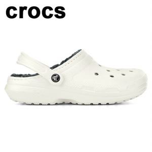 [크록스] 클래식 라인드 클로그 화이트 203591-10M
