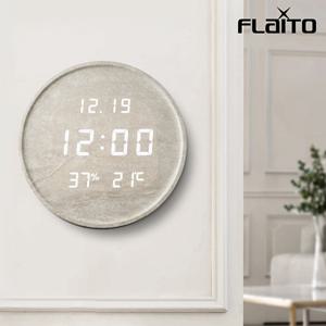 플라이토 루나 시간 날짜 온습도 LED 보름달 디지털 벽시계