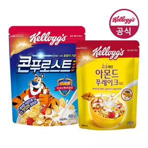 켈로그 시리얼 콘푸로스트 600g + 아몬드 푸레이크 600g