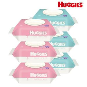 [땡큐온]하기스 퓨어퍼스트 캡70+11매 x6개 아기물티슈