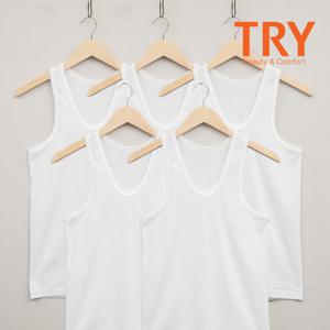 트라이 순면 남성 민소매 런닝셔츠 메리야스 5매세트