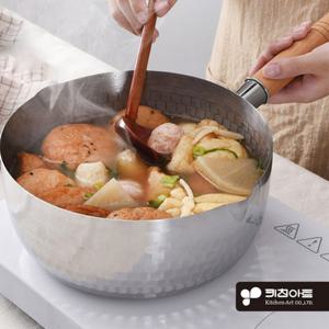 키친아트 인덕션겸용 해머톤 편수냄비22cm 오뎅탕 육수 계량냄비