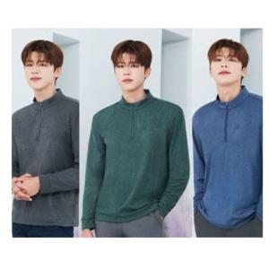 [콜핑]LD18 남성 겨울 부드럽고 신축성좋은 안감기모 집업등산티 KVT0278M