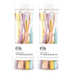 딥클린 파스텔 부드러운모10P 칫솔세트 2개 대용량 패밀리 치솔