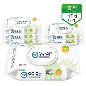 깨끗한나라 클린 손소독티슈 마일드 캡형 60매 6팩