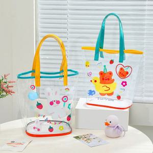 투명큐티비치백 숄더백 망사 수영 여행 방수 물놀이