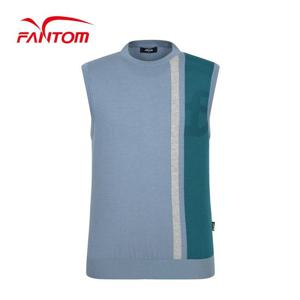 [팬텀] 남성 배색 라운드 니트 베스트 211C3SV102_BL