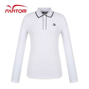 [팬텀] 여성 기모 배색 포인트 카라 긴팔 티셔츠