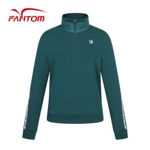 [팬텀] 여성 로고 테잎 반집업 긴팔 티셔츠 221C3TH059_GN