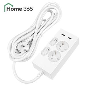 홈365 국산 USB 멀티탭 개별스위치 2구 5m / 고속충전 2포트
