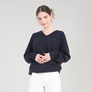 타미힐피거 공용 에센셜 베이직 브이넥 니트 스웨터(T4745)