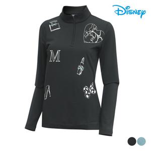 [디즈니골프]여성 패턴 반집업 하프넥 기모 티셔츠 DN3LTS006
