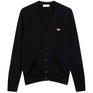 23FW 메종키츠네 트리컬러 폭스 울 가디건 FU00501KT1036 블랙