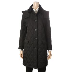 [버버리]데레햄 퀼팅 후드 롱 자켓(블랙) 80712341