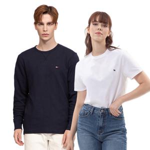 원쁠원 타미힐피거 스몰로고 반팔 와플 긴팔 티셔츠 세트상품