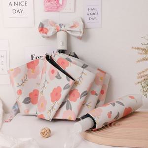 자동우산 코랄 꽃무늬 3단 자동 양우산 양산 우산 겸용 3단자동