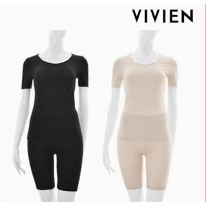 [비비안(언더웨어)][반팔내복]부드럽고 피부에좋은 텐셀소재 반팔내의&3부기장속바지 LG7499,P