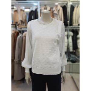 SOUP 여성 폴리츠 시스루 소매 패턴 니트  OA3LKT1