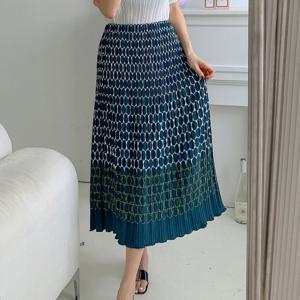 요루 바오땡땡이 플리츠 여성 밴딩 롱원피스 BLE-WSK-3075-그린