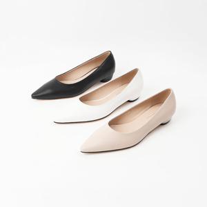[신난다슈]여성 펌프스 구두 2cm 3종 여자 플랫 단화 스틸레토 소가죽 낮은굽 GDR243007