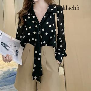 [클라셰]클라셰 와이드도트블라우스_B4S0592