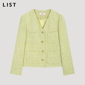 [리스트] 레귤러 브이넥 트위드 자켓_TWWJKO52030_YE