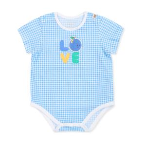 오가닉맘 블루애플체크반소바디수트- MJMLQS03