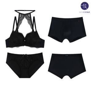 [섹시쿠키]ROMANTIC PEARL 블랙 커플속옷SET1 SCWBA206SCWPA206SCMDA206