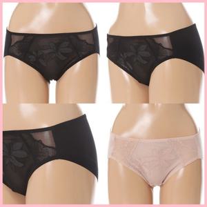 [비비안(언더웨어)]앞만 망사 수입 튤자수 포인트 노라인 꾸띄르 데일리 여성 햄팬티BP959AP