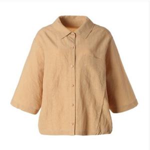 [벨리시앙]셔츠 카라 린넨 블라우스 BL3201