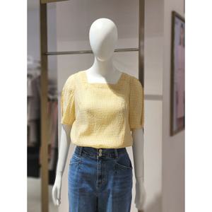 [에꼴드파리] 스퀘어넥 체크 블라우스 M13RB36WBAM13Z