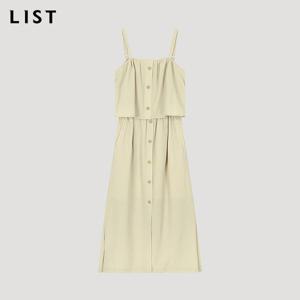 [리스트] 레이어 버튼 슬리브리스 원피스_TWWOPO62090_LB