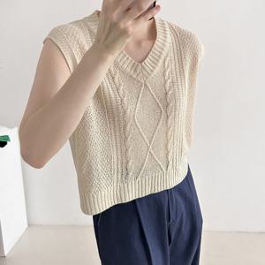 샵앤) 꽈배기 국산 여성 V넥 니트조끼 21DS-WVS-3438-블랙